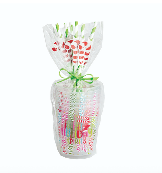 Green Holiday Party Cup Set