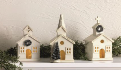 Small Ceramic Church Sitter
