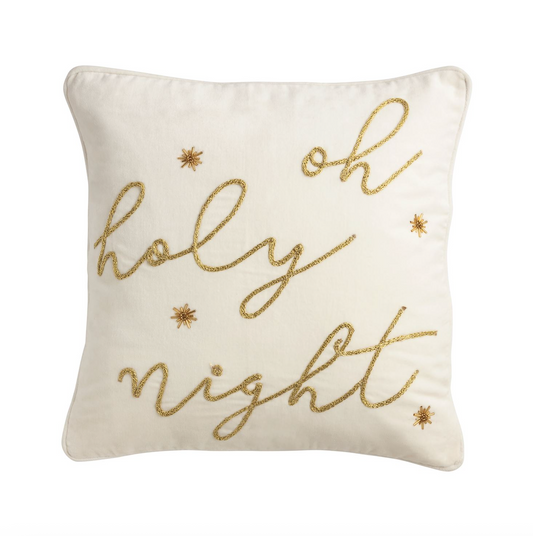 Oh Holy Night Gold Pillow