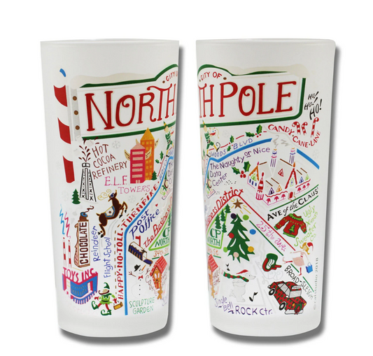 North Pole City Drinking Glass Set