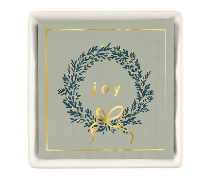 Ceramic Napkin Tray + Napkins - Joy