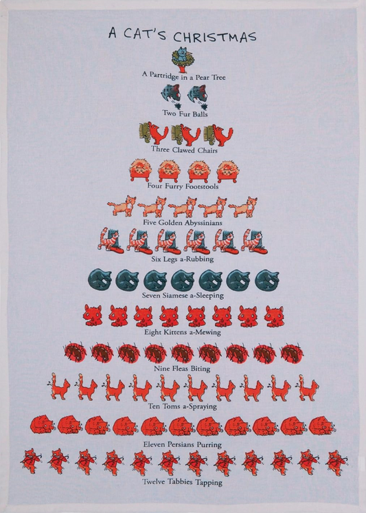 A Cat's Christmas Kitchen Towel