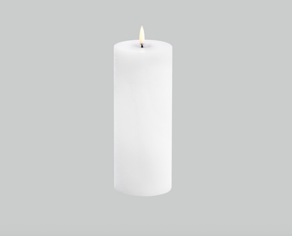 Nordic White LED Melted Pillar Candle - 3 x 8"