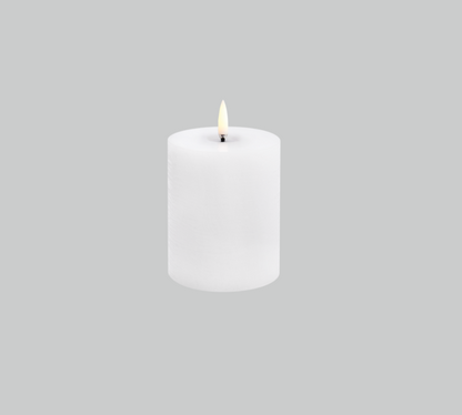 Nordic White LED Melted Pillar Candle - 3 x 4"