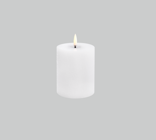 Nordic White LED Melted Pillar Candle - 3 x 4"