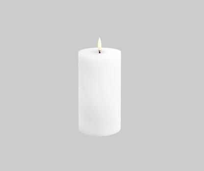 Nordic White LED Melted Pillar Candle - 3 x 6"