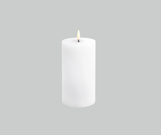 Nordic White LED Melted Pillar Candle - 3 x 6"
