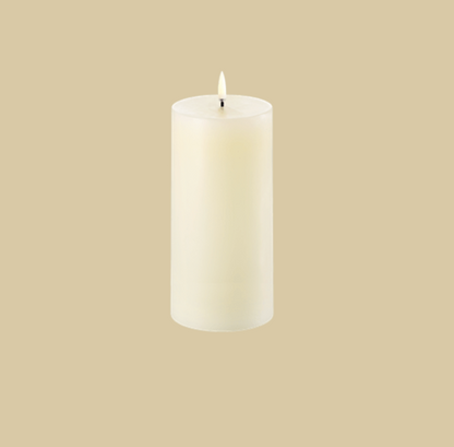 Ivory LED Melted Pillar Candle - 3 x 6"