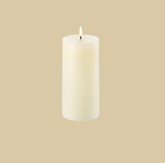 Ivory LED Melted Pillar Candle - 3 x 6"