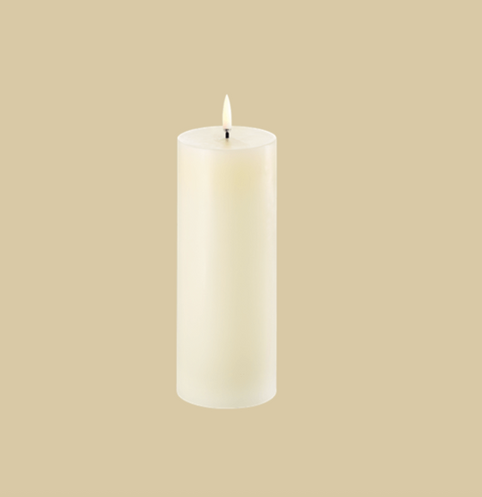 Ivory LED Melted Pillar Candle - 3 x 8"