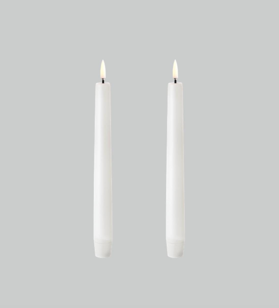 Nordic White Classic Taper Candles - 8" Set of 2