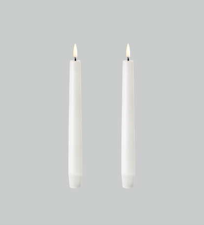 Nordic White Classic Taper Candles - 8" Set of 2
