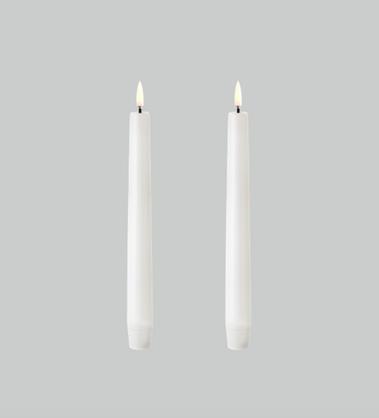 Nordic White Classic Taper Candles - 8" Set of 2