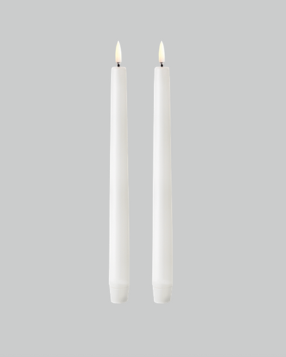 Nordic White Classic Taper Candles - 10" Set of 2