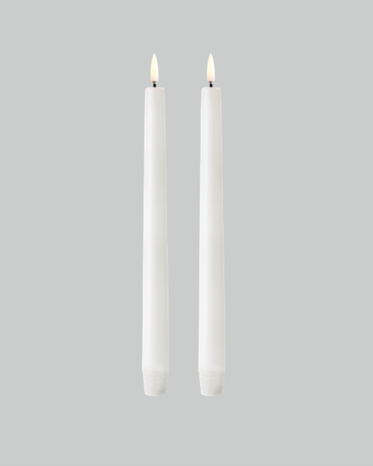 Nordic White Classic Taper Candles - 10" Set of 2