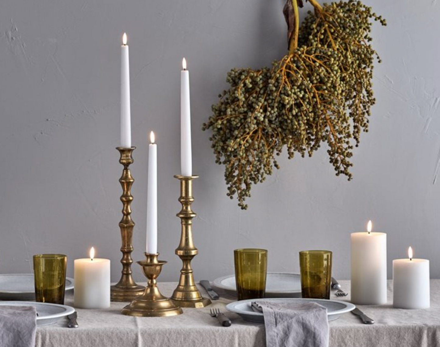 Nordic White Classic Taper Candles - 10" Set of 2