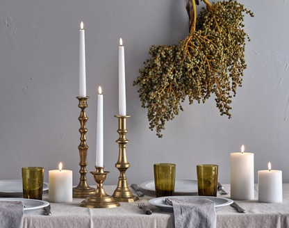 Nordic White Classic Taper Candles - 10" Set of 2