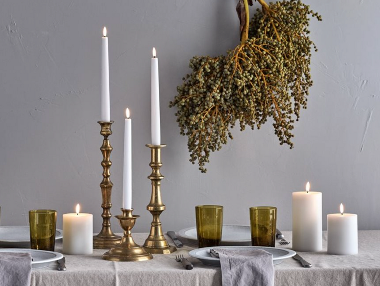 Nordic White LED Mini Pillar Candle - 2 x 3"