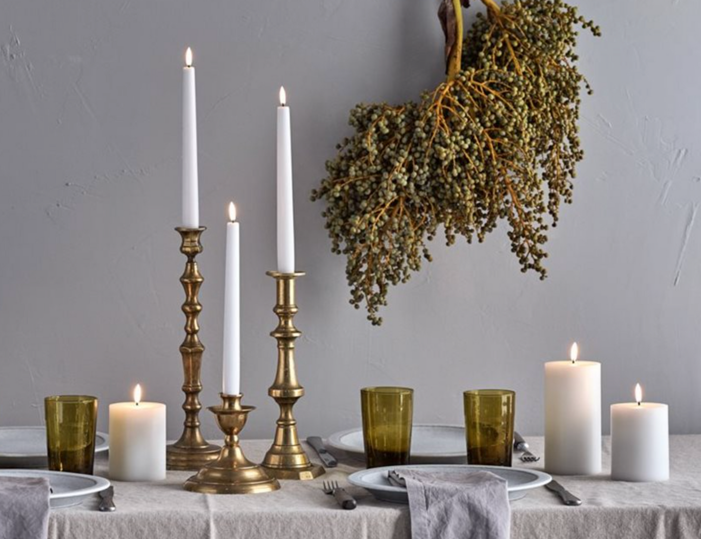 Nordic White LED Melted Pillar Candle - 3 x 4"