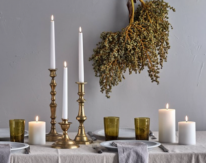 Nordic White LED Melted Pillar Candle - 3 x 8"