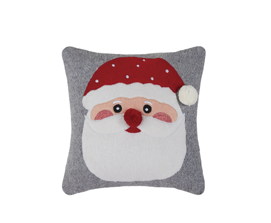Felt Santa Embroidered Pillow