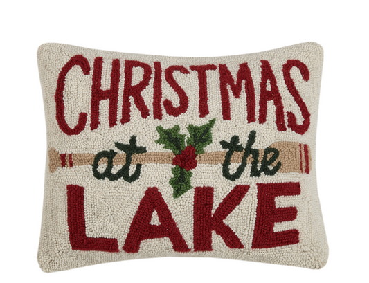 Christmas At The Lake Hook Pillow