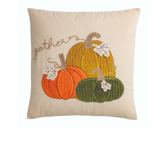 Square Corduroy Pumpkin Pillow