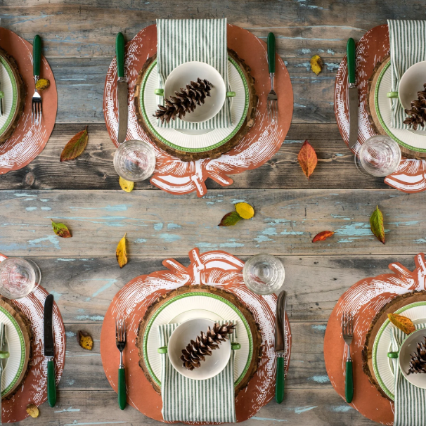 Die-cut Pumpkin Placemats - Set of 12