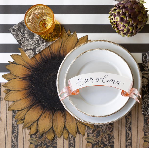 Classic Orange Banner Table Accent - Set of 12