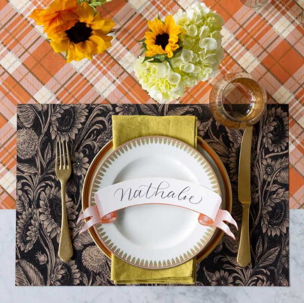 Classic Orange Banner Table Accent - Set of 12