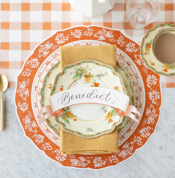 Classic Orange Banner Table Accent - Set of 12