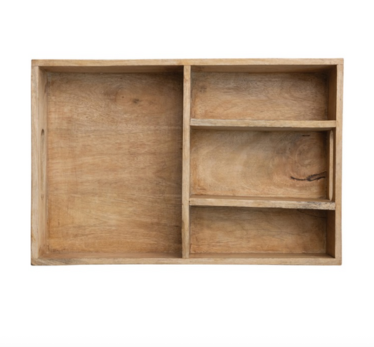 18"L x 3"H Mango Wood Tray