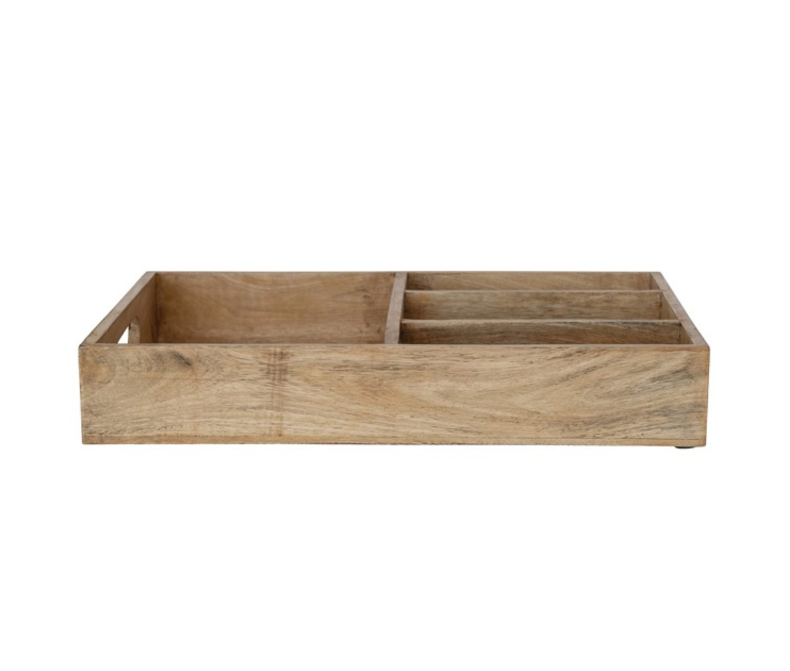 18"L x 3"H Mango Wood Tray