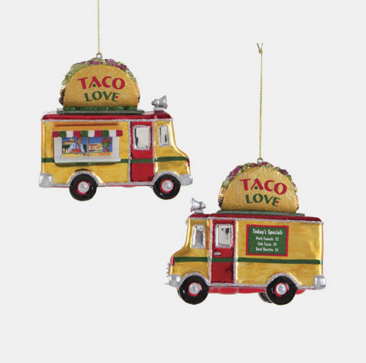 Taco Truck Glass Ornament