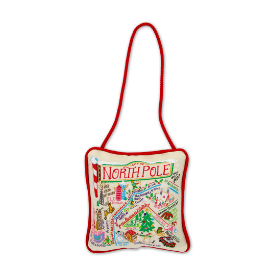 North Pole City Mini Pillow Ornament