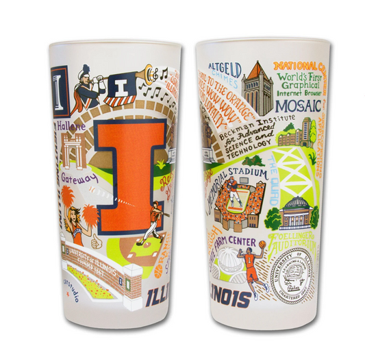 Illinois, University of Drinking Glass Set