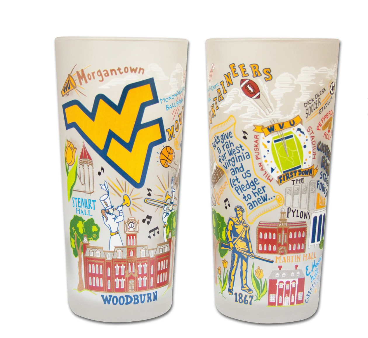 West Virginia University Drinking Glass Set