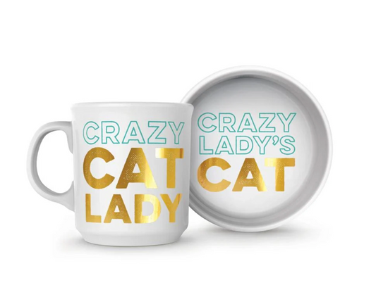 Ceramic Mug & Cat Bowl Set