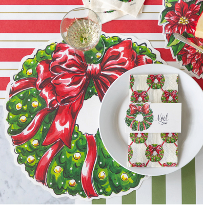 Holiday Wreath Guest Napkin