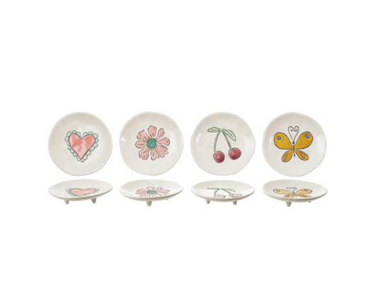 4" Rd Stoneware Footed Plate