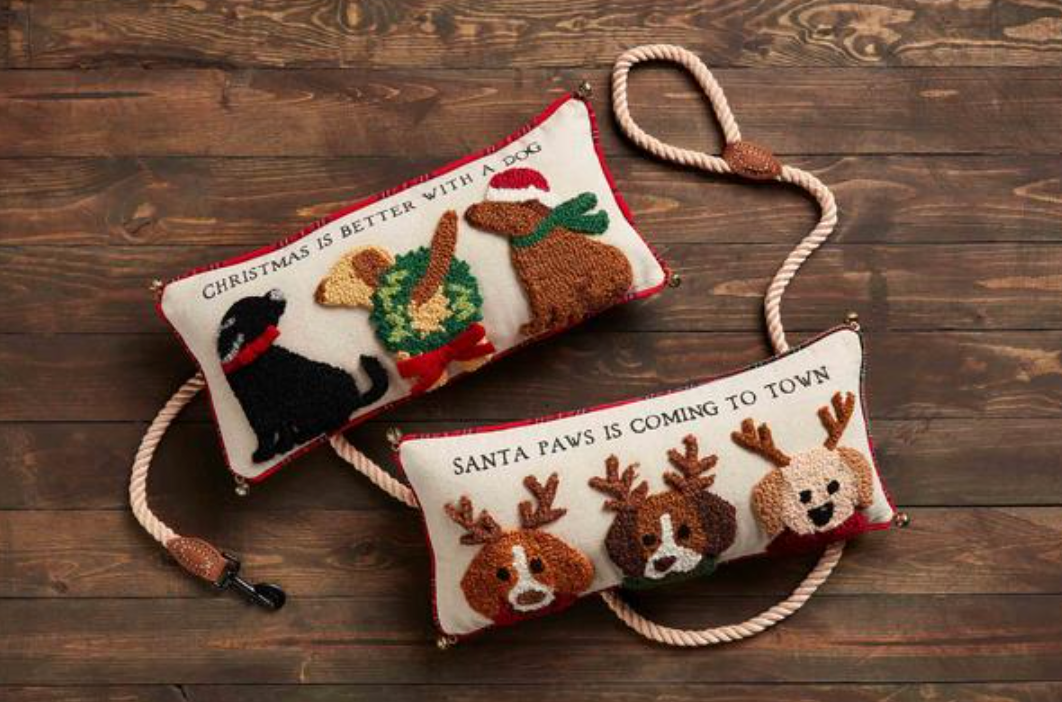 Christmas Is Better Dog Jingle Hooked Pillow