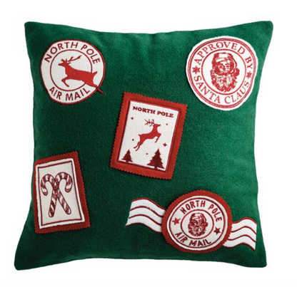 Christmas Stamps Felted Pillow