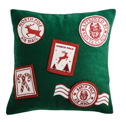 Christmas Stamps Felted Pillow