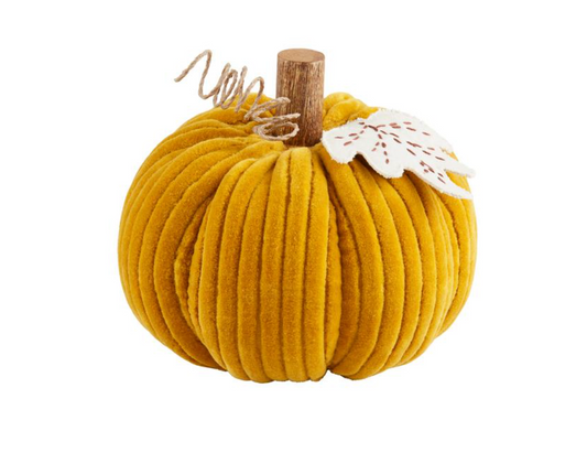 Yellow Corduroy Pumpkin Sitter
