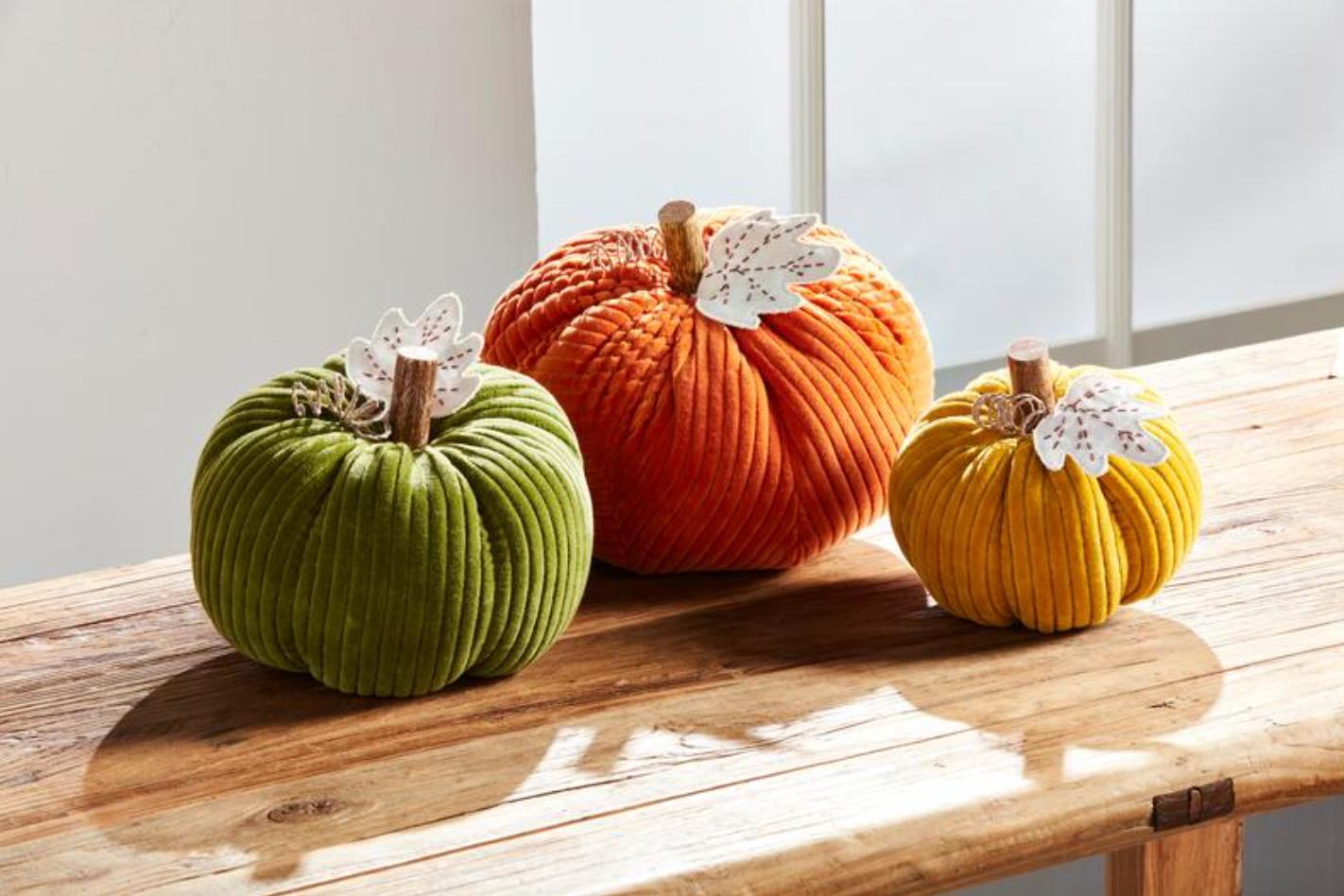 Orange Corduroy Pumpkin Sitter