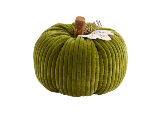Green Corduroy Pumpkin Sitter