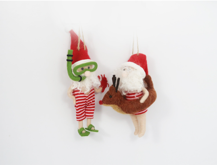 Swimming Santa Ornament