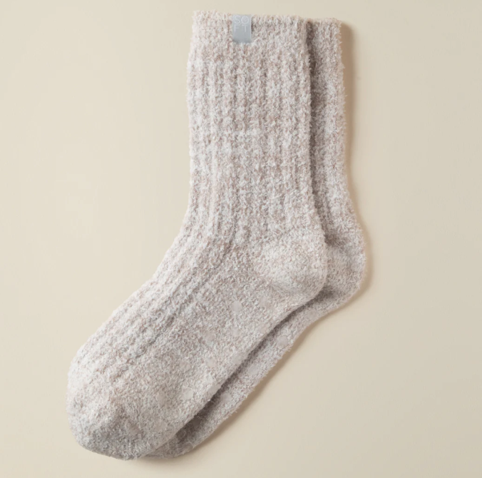Marshmallow Crew Socks - Heather Coco