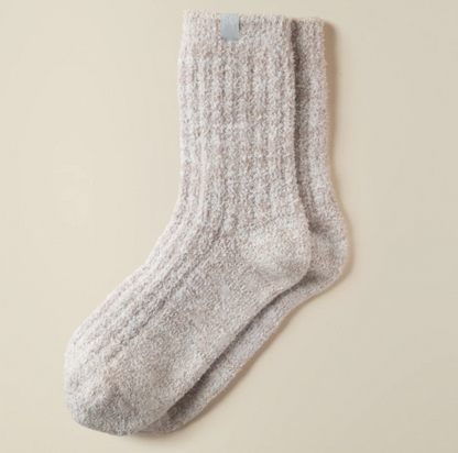 Marshmallow Crew Socks - Heather Coco