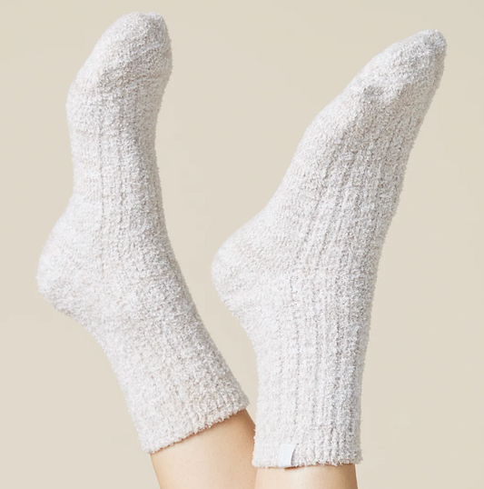 Marshmallow Crew Socks - Heather Coco